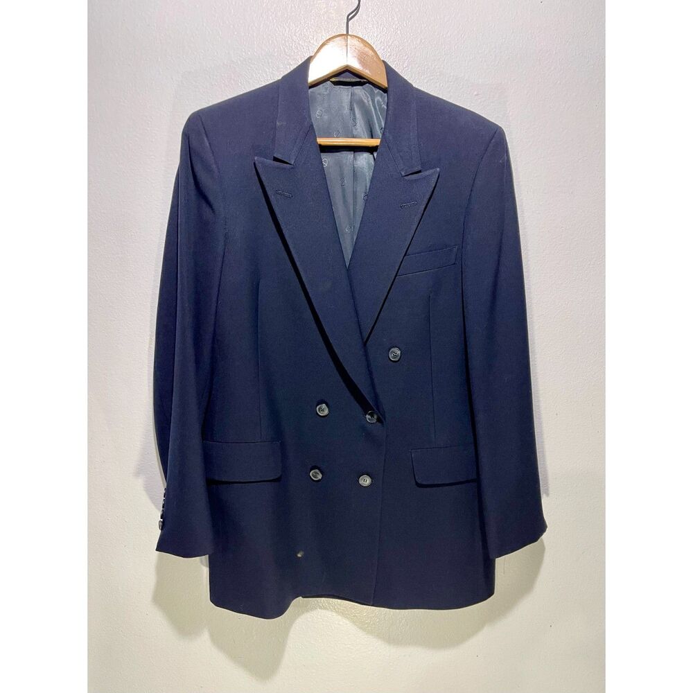 Designed by Christian Dior double breasted Jacket blazer Paris wool women 10